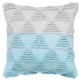 thumbnail image 1 of Laddha Home Designs Handwoven Two Tone Jacquard Cotton Throw Pillow Cover - 20" - Blue and White, 1 of 12