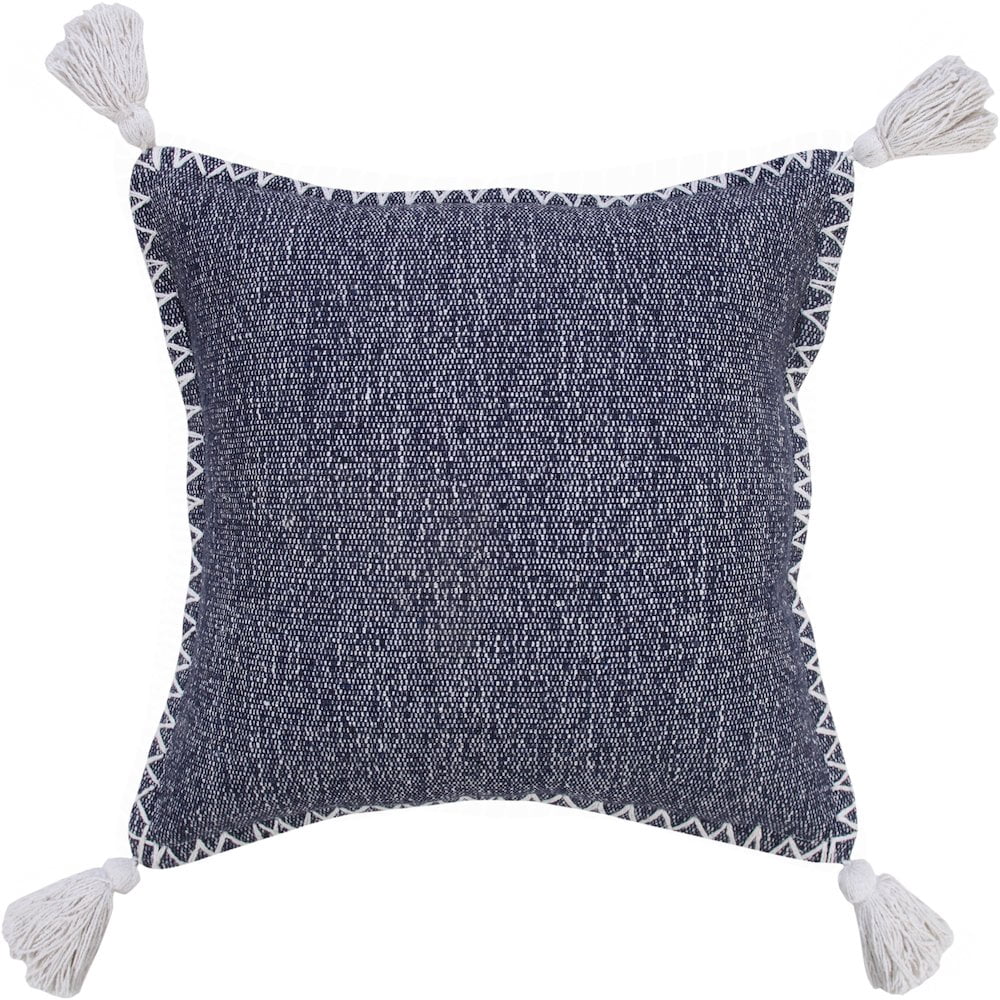 Harlow Hill Mood Indigo Solid Casual Cotton Throw Pillow Cover, 20" x 20"