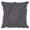 thumbnail image 1 of Ox Bay Sara 20" x 20" Dark Gray Shag Diamond Cotton Adult Decorative Throw Pillow Cover, 1 of 8