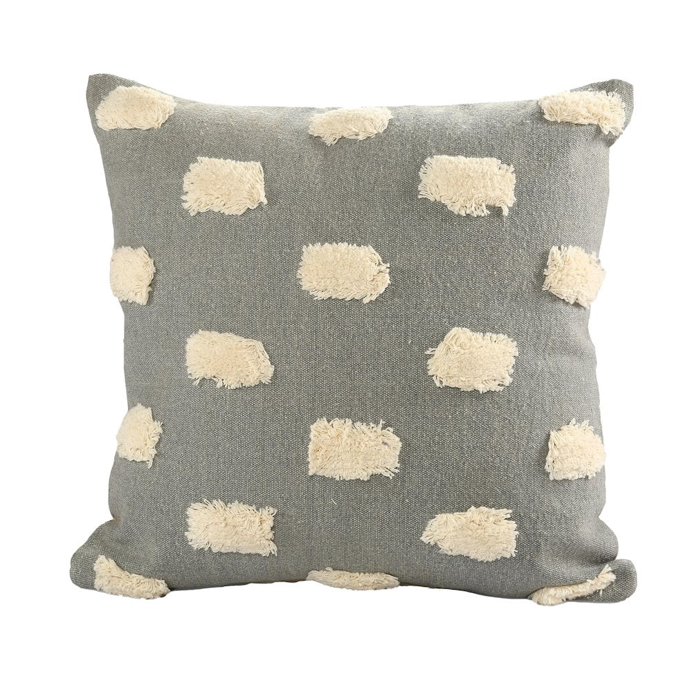 Harlow Hill Handwoven Abstract Dotted Cotton Throw Pillow Cover - 20" - Gray and Cream