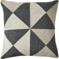 thumbnail image 1 of Ox Bay Whitley Charcoal/White Geometric Faux Hide Adult Decorative Throw Pillow Cover, 1 of 6