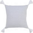 thumbnail image 1 of LR Home Ox Bay Hand-Woven Gray/White Stripe All-Natural Cotton Pillow Cover, 1 of 9
