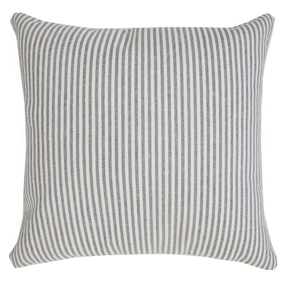 Ox Bay Hampton 20" x 20" Gray/White Stripe Cotton Adult Decorative Throw Pillow Cover