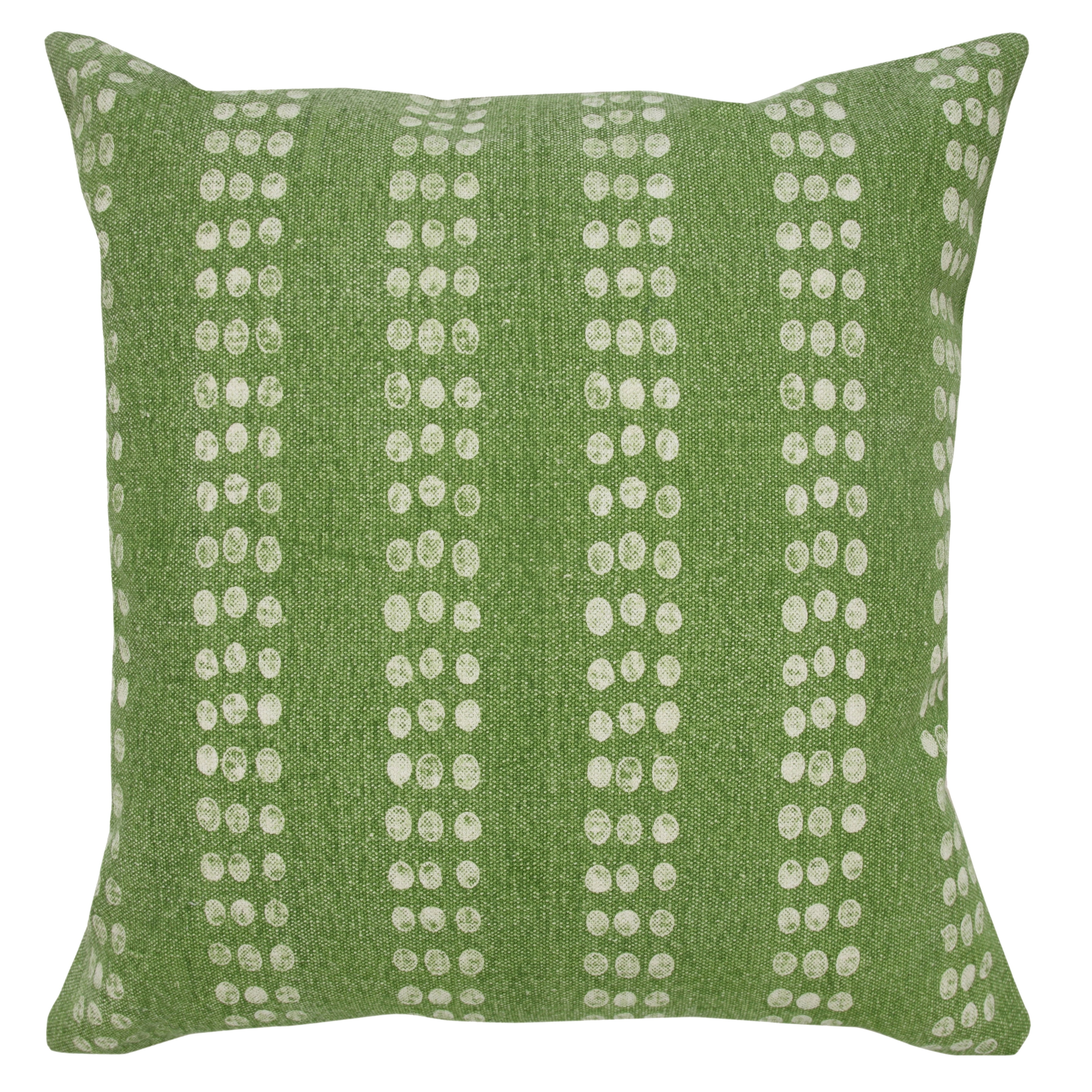 Ox Bay Khloe 20" x 20" Green Dotted Stripe Cotton Adult Decorative Throw Pillow Cover