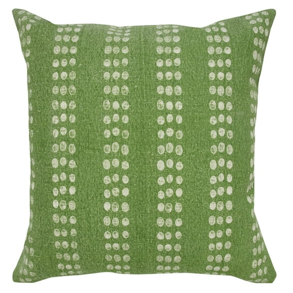 Ox Bay Khloe 20" x 20" Green Dotted Stripe Cotton Adult Decorative Throw Pillow Cover