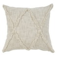 thumbnail image 1 of Ox Bay Sara 20" x 20" Natural Shag Diamond Cotton Adult Decorative Throw Pillow Cover, 1 of 11