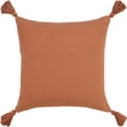 thumbnail image 1 of Ox Bay 20" x 20" Hand-Woven Orange Solid Organic Cotton Pillow Cover, 1 of 11