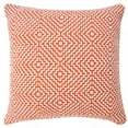 thumbnail image 1 of LR Home Ox Bay Hand-Woven Orange/White Diamond All-Natural Cotton Pillow Cover, 1 of 9