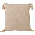 thumbnail image 1 of LR Home Ox Bay Hand-Woven Tan/Beige Solid All-Natural Cotton Pillow Cover, 1 of 9