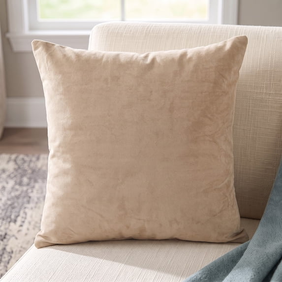 Ox Bay 20" x 20" Hand-Woven Tan Solid Organic Cotton Pillow Cover
