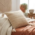 thumbnail image 1 of Laddha Home Designs Handcrafted Braided Striped Throw Pillow Cover - 20" - Beige and Brown, 1 of 9