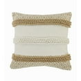 thumbnail image 1 of Ox Bay 20" x 20" Hand-Woven Tan/ White Geometric Resistant Polyester Pillow Cover, 1 of 9