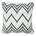 thumbnail image 1 of LR Home Ox Bay Hand-Woven White/Black Chevron Cotton Blend Pillow Cover, 1 of 8
