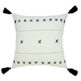 thumbnail image 1 of Ox Bay 20" x 20" Hand-Woven White/ Black Geometric Organic Cotton Pillow Cover, 1 of 10