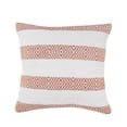thumbnail image 1 of LR Home Ox Bay Hand-Woven White/Orange Diamond All-Natural Cotton Pillow Cover, 1 of 8