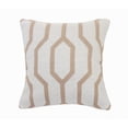 thumbnail image 1 of Ox Bay 20" x 20" Hand-Woven White/ Tan Geometric Organic Cotton Pillow Cover, 1 of 8