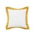 thumbnail image 1 of LR Home Ox Bay Hand-Woven White/Yellow Bordered All-Natural Cotton Pillow Cover, 1 of 8