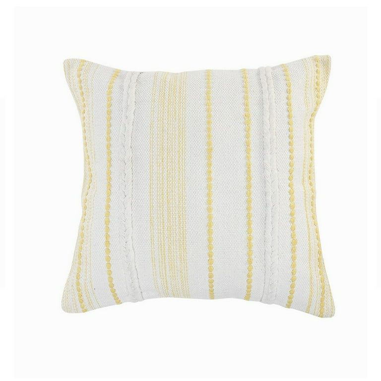 White and top yellow pillows