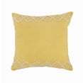 thumbnail image 1 of Ox Bay 20" x 20" Hand-Woven Yellow Bordered Organic Cotton Pillow Cover, 1 of 9