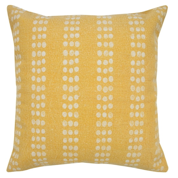 Ox Bay Khloe 20" x 20" Yellow Dotted Stripe Cotton Adult Decorative Throw Pillow Cover