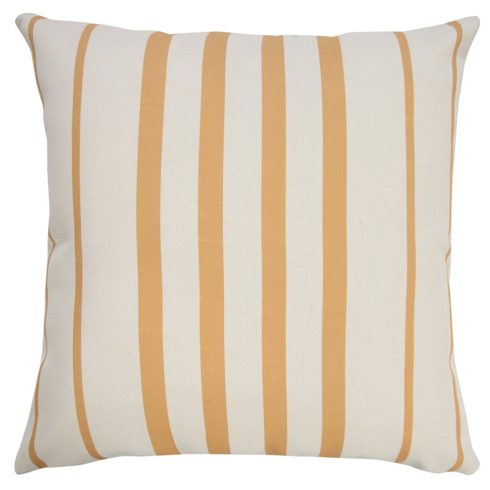 LR Home Ox Bay Hand-Woven Yellow/White Stripe Recycled P.E.T Yarn Pillow Cover