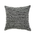 thumbnail image 1 of LR Home Ox Bay Hand-stitched Black/White Stripe All-Natural Cotton Pillow Cover, 1 of 8