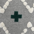 thumbnail image 5 of Harlow Hill Hand-Stitched Swiss Cross Cotton Throw Pillow Cover - 20" - Gray and Green, 5 of 9