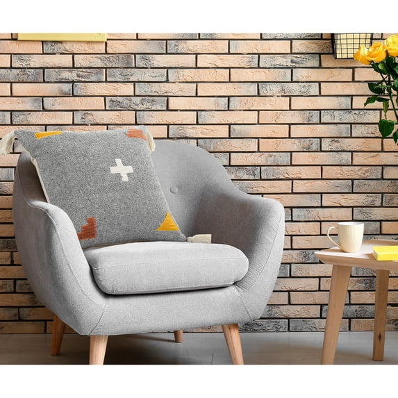 Laddha Home Designs Hand-Stitched Patchwork Cotton Throw Pillow Cover - 20" - Gray and Orange