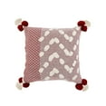thumbnail image 1 of LR Home Ox Bay Hand-stitched Red/White Geometric All-Natural Cotton Pillow Cover, 1 of 8