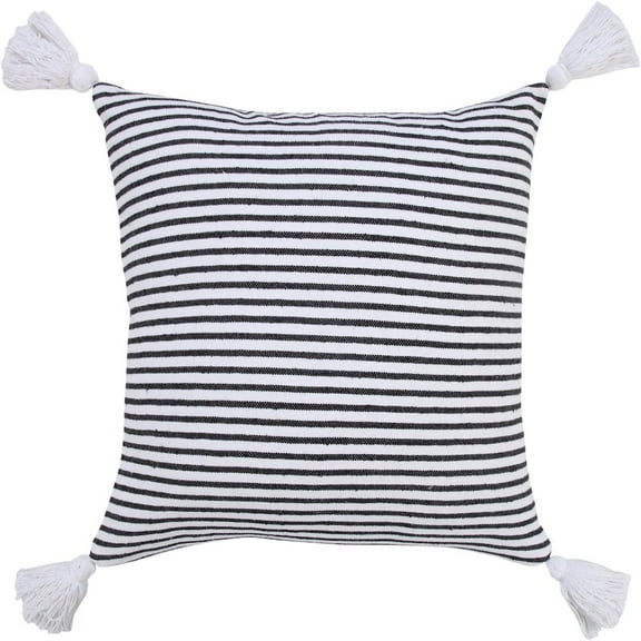LR Home Basic Balanced Striped Throw Pillow with Tassels