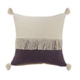 thumbnail image 1 of Ox Bay 20" x 20" Purple/ White Color Block Organic Cotton Pillow Cover, 1 of 10