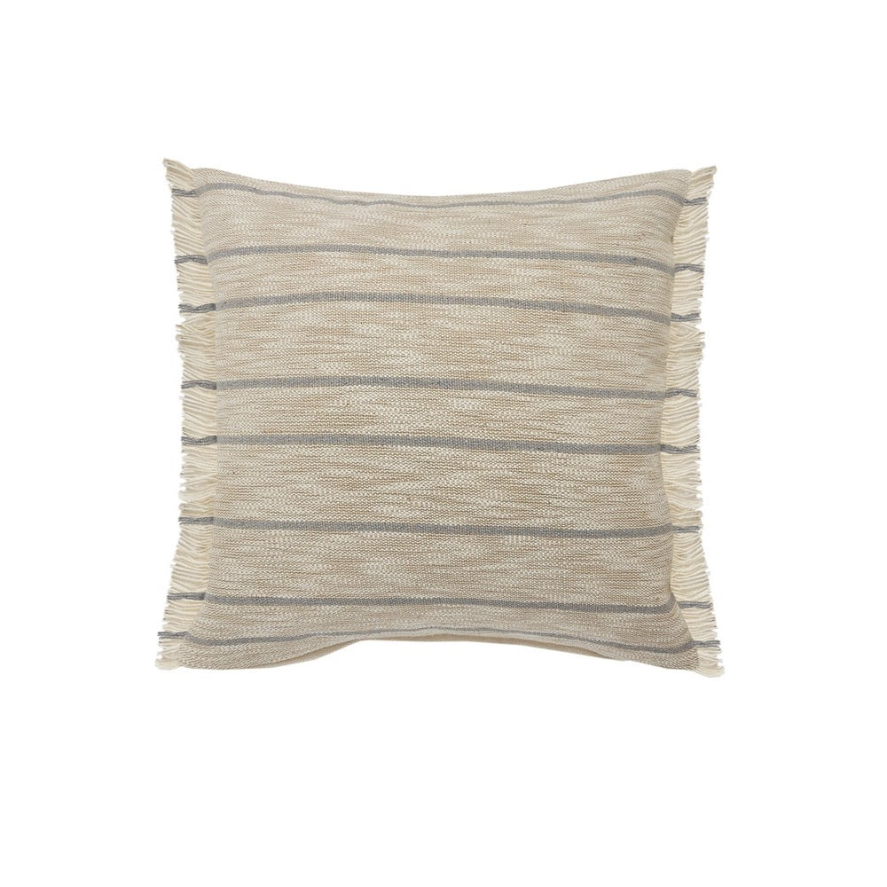 Ox Bay 20" x 20" Tan/ Grey Stripe Jute Blend Pillow Cover