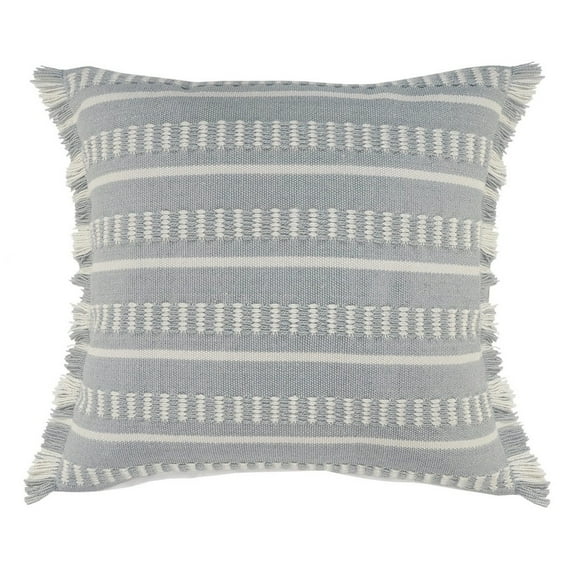 Ox Bay Bailey 24" x 24" Blue/White Striped Outdoor Adult Decorative Throw Pillow Cover