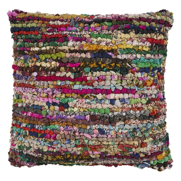 Ox Bay Nomad 26" x 26" Rainbow Textured Stripe Decorative Throw Pillow Cover