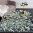thumbnail image 1 of Laddha Home Designs 6' x 9' Floral Rectangular Area Throw Rug - Blue and Beige, 1 of 9