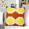 thumbnail image 1 of Laddha Home Designs Handwoven Overtufted Geometric Cotton Throw Pillow Cover - 20" - Orange and, 1 of 9