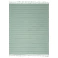 thumbnail image 1 of Ox Bay Sarra Aqua Green Striped Fringed Ultra-Soft Turkish Cotton Reversible Throw Blanket, 50" x 60", 1 of 8