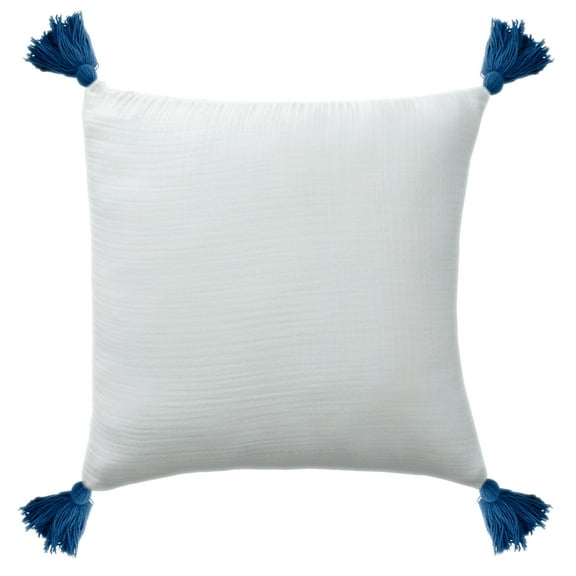 Ox Bay Amai 20" x 20" White Ultra-Soft Turkish Cotton Adult Decorative Throw Pillow