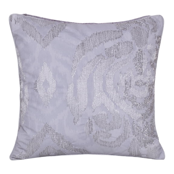 Ox Bay Amara Ikat Glam Polyester Hand Woven Throw Pillow, Silver/Gray, 20" x 20"