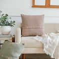 thumbnail image 1 of Ox Bay Amias Solid Transitional Cotton Hand Woven Throw Pillow, Brown, 20" x 20", 1 of 8