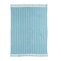 Ox Bay And Evette Rios Maui Blue Geometric Striped Adult Cotton Throw Blanket, 50" x 60"