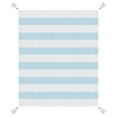 thumbnail image 1 of Ox Bay Aqua Blue Striped Cotton Throw Blanket, 50" x 60", 1 of 11