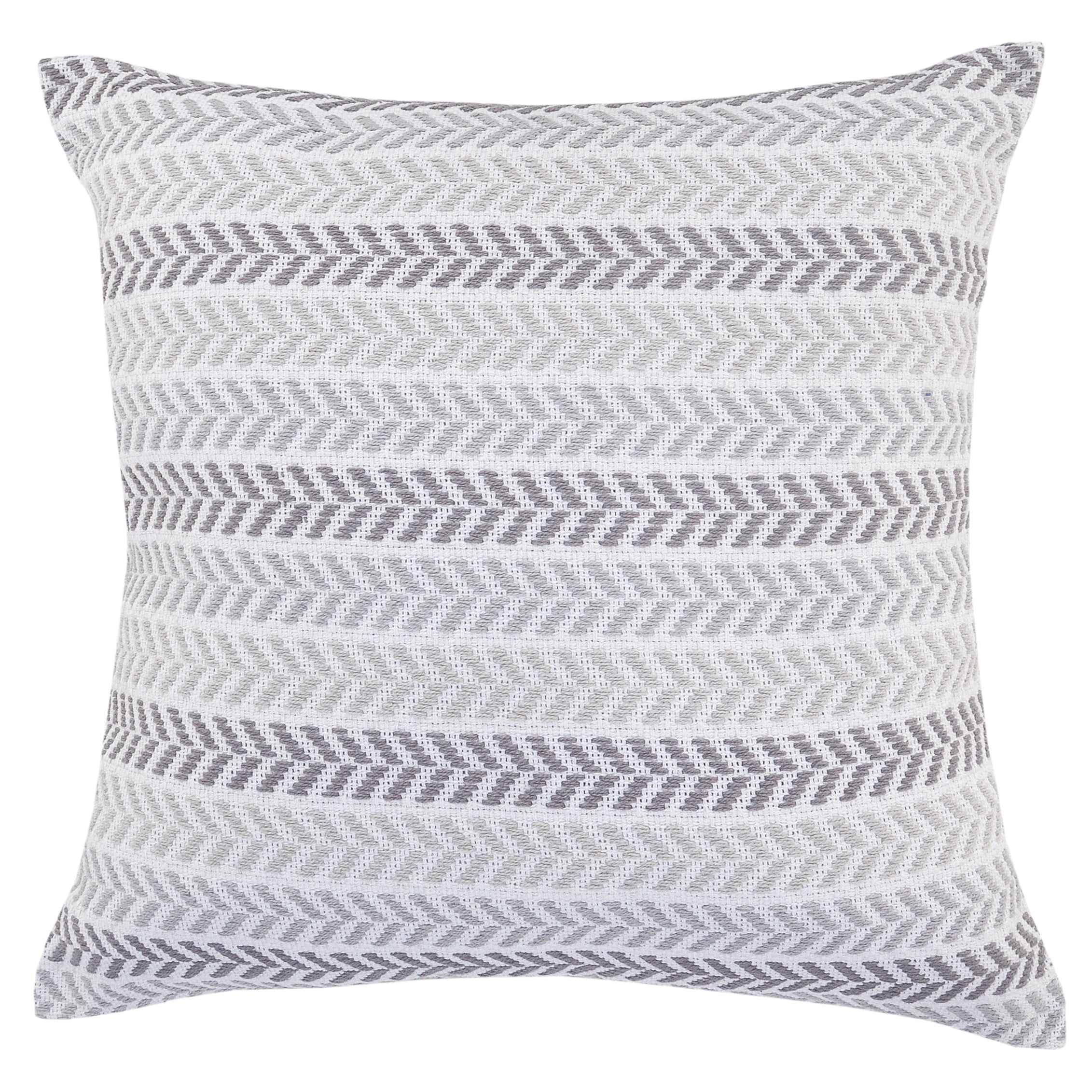 Gray Chevron Cotton Square Throw Pillow 18" x 18"