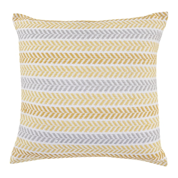Ox Bay Ariya Yellow/Ivory Chevron Cotton Adult Decorative Throw Pillow Cover