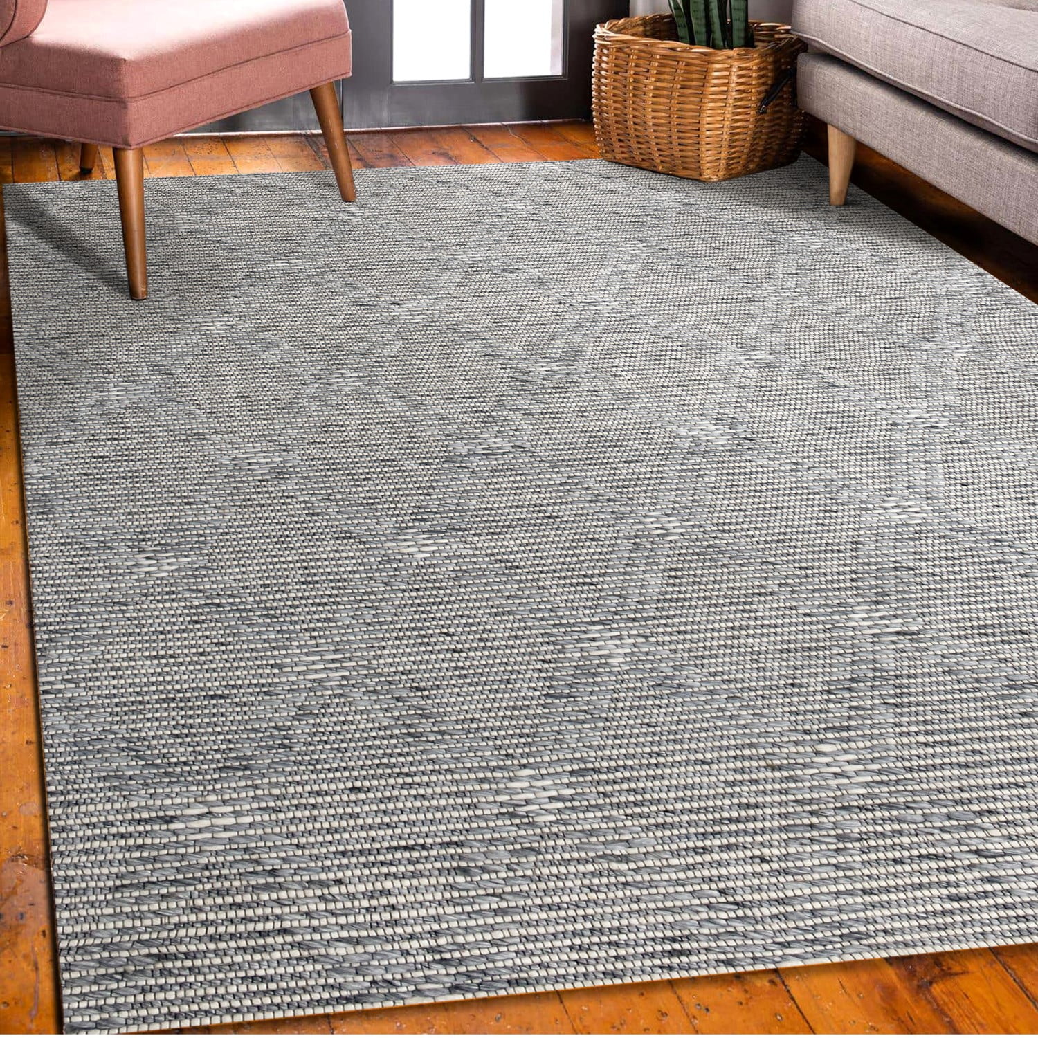 Ox Bay Asane Diamond Transitional Hand-Woven Wool Indoor Area Rug, Blue, 7'9" x 9'9"