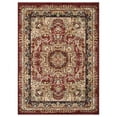 thumbnail image 1 of Ox Bay Aura 5'2" x 7'2" Red/Beige Medallion Performance Adult Indoor Area Rug, 1 of 7
