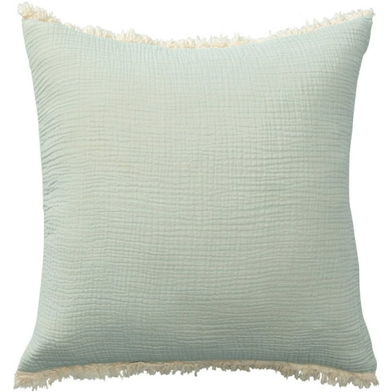 LR Home Avery Turkish Cotton Poly Filled Pillow in Green, 20" x 20"