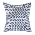 thumbnail image 1 of LR Home Ariya Indigo/White Chevron Cotton Adult Decorative Throw Pillow Cover, 1 of 7