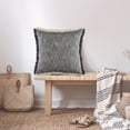 thumbnail image 1 of Ox Bay Bennett 20" x 20" Insignia Blue Solid Fringed Cotton Adult Decorative Throw Pillow Cover, 1 of 9