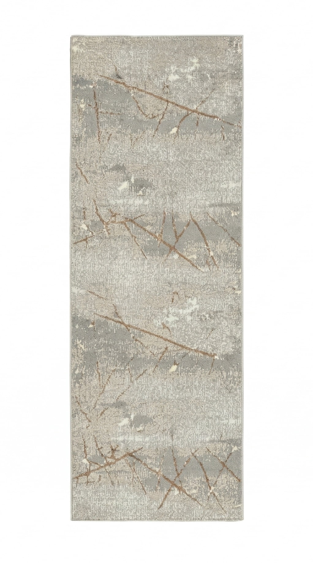 Ox Bay Bethany 2'6" x 8' Beige/Gray Abstract Durable Indoor Area Rug